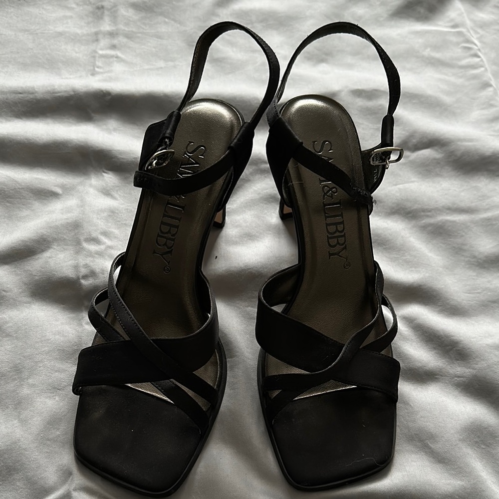 Sam & Libby Black Strappy Heels
